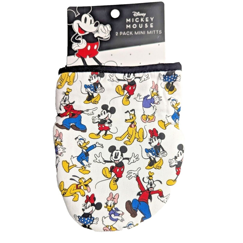 Disney Mickey and Friends Mini Oven Mitts 2-pc Minnie Pluto Donald Daisy NEW